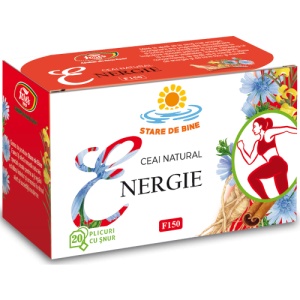 Ceai Energie - Stare de bine cu ceai verde, F150, 20 plicuri, Fares