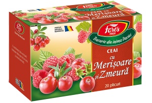 Ceai merisoare si zmeura, 20 plicuri, Fares - Img 2