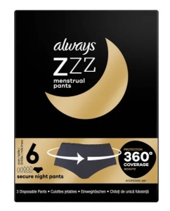 Chiloti de unica folosinta pentru menstruatie Always Zzz, 3 bucati, P&G