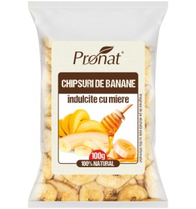 Chipsuri din banane cu miere, 100g, Pronat