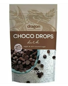 Choco drops dark ciocolata neagra eco, 250 g, Dragon Superfood