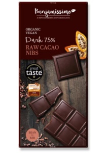 Ciocolata bio cu cacao nibs, 70g, Benjamissimo