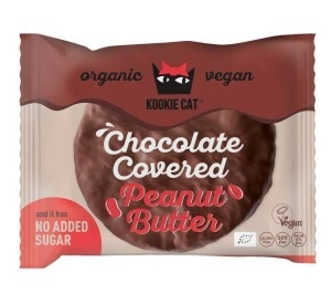 Cookie cu crema de arahide invelita in ciocolata fara gluten Eco, 50g, Kookie Cat