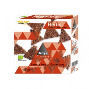 Crackers organic cu ierburi fara gluten/lactoza ECO, 100g, Bonvita