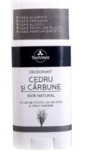 Deodorant natural cu cedru si carbune, 60 g, Trio Verde