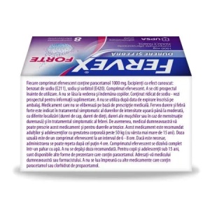 Fervex Durere si Febra Forte, 1000mg, 8 comprimate efervescente, Upsa - Img 2