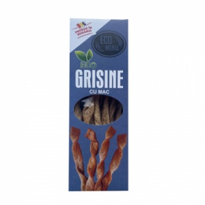 Grisine Bio cu Mac, 125g, Ecomania - Img 2