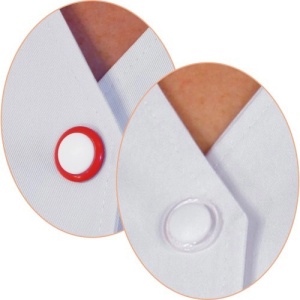 Halat medical pentru femei cu maneca scurta, model clasic, XL, Natural Design - Img 3