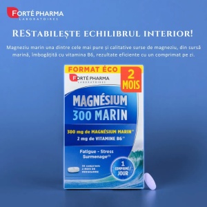 Magneziu marin 300mg + B6, 56 comprimate, Forte Pharma - Img 4