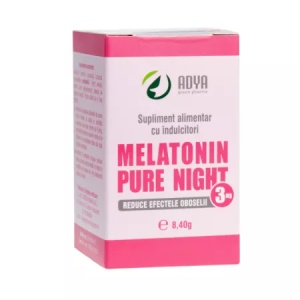 Melatonin Pure Night 3mg, 60 comprimate, Adya Green Pharma