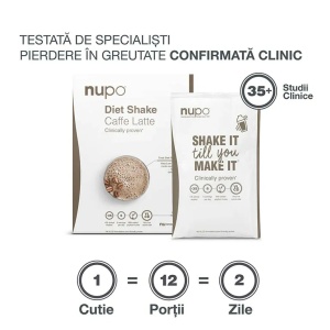 Nupo Shake Caffe Latte, pulbere, 12 plicuri, Nupo - Img 3