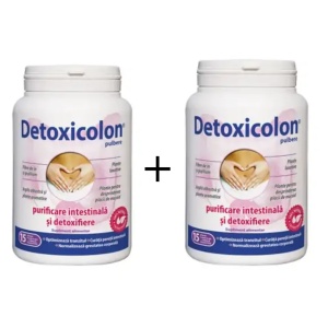 Pachet DetoxiColon pulbere 1+1, 450g, Dacia Plant
