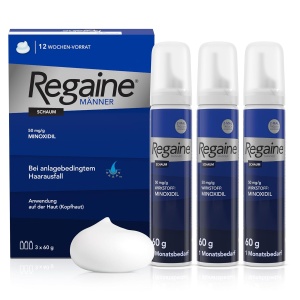 Pachet Economic Spuma Regaine 50mg/g impotriva caderii parului la barbati, 3x60g, Kenvue