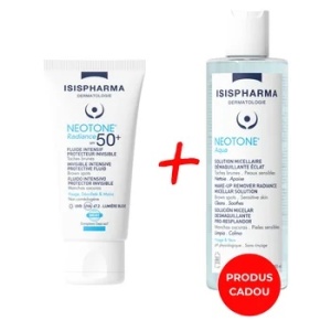 Pachet Neotone Radiance, cremă SPF 50+, 30ml, Isis Pharma cu Apa Micelara CADOU - Img 2