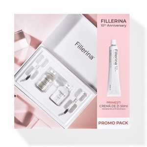 Pachet Tratament intensiv Fillerina 12HA Densifying GRAD 5, 14 + 14 doze + Crema de zi Fillerina 12HA Densifying GRAD 5, 50 ml, Labo