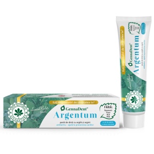 Pasta de dinti GennaDent Argentum cu argila si argint, 80ml, Vivanatura - Img 2