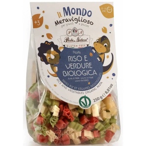Paste de orez bio cu sfecla si spanac fara gluten pentru copii, 250g, Pasta Natura