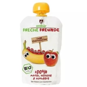 Piure de banane, mere, capsuni si zmeura Eco, 100g, Erdbar