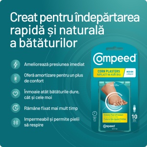 Plasturi pentru bataturi profunde, M, 10 bucati, Compeed - Img 1