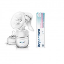 Pompa de san manuala cu biberon Natural SCF330/20, Philips Avent + Bepanthen unguent, 30 g