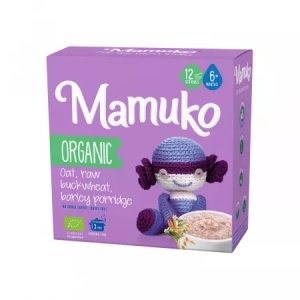 Porridge bio cu fulgi de ovaz, hrisca si orz, +6luni, 200g, Mamuko