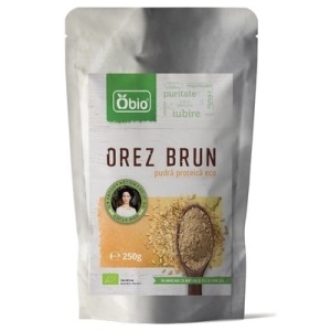 Pudra proteica din orez premium eco, 250g, OBio
