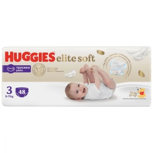 Scutece Elite Soft Pants 3, 6-11kg, 48 bucati, Huggies