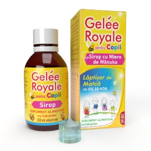 Sirop Gelee Royale pentru copii cu miere de Manuka, 150ml, Justin Pharma