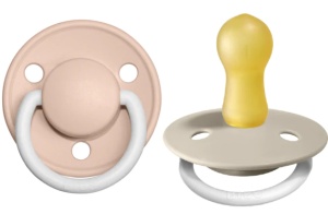 Suzeta fosforescenta De Lux Glow cu tetina din latex Blush - Vanilla 0luni+, 180216, 2 bucati, Bibs