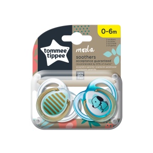 Suzeta ortodontica Moda alb/maro/turcoaz, 0-6L, 2 bucati, TT 0350, Tommee Tippee