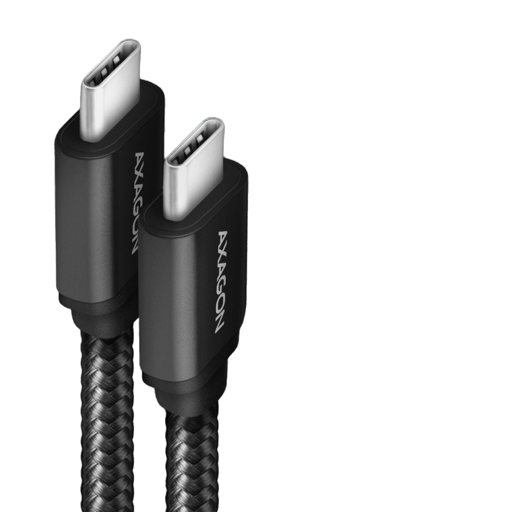 Cablu de date BUCM3-CM20AB, USB-C la USB-C 3.2 Gen 1, 2m, PD 60W, 3A, Impletit, Negru