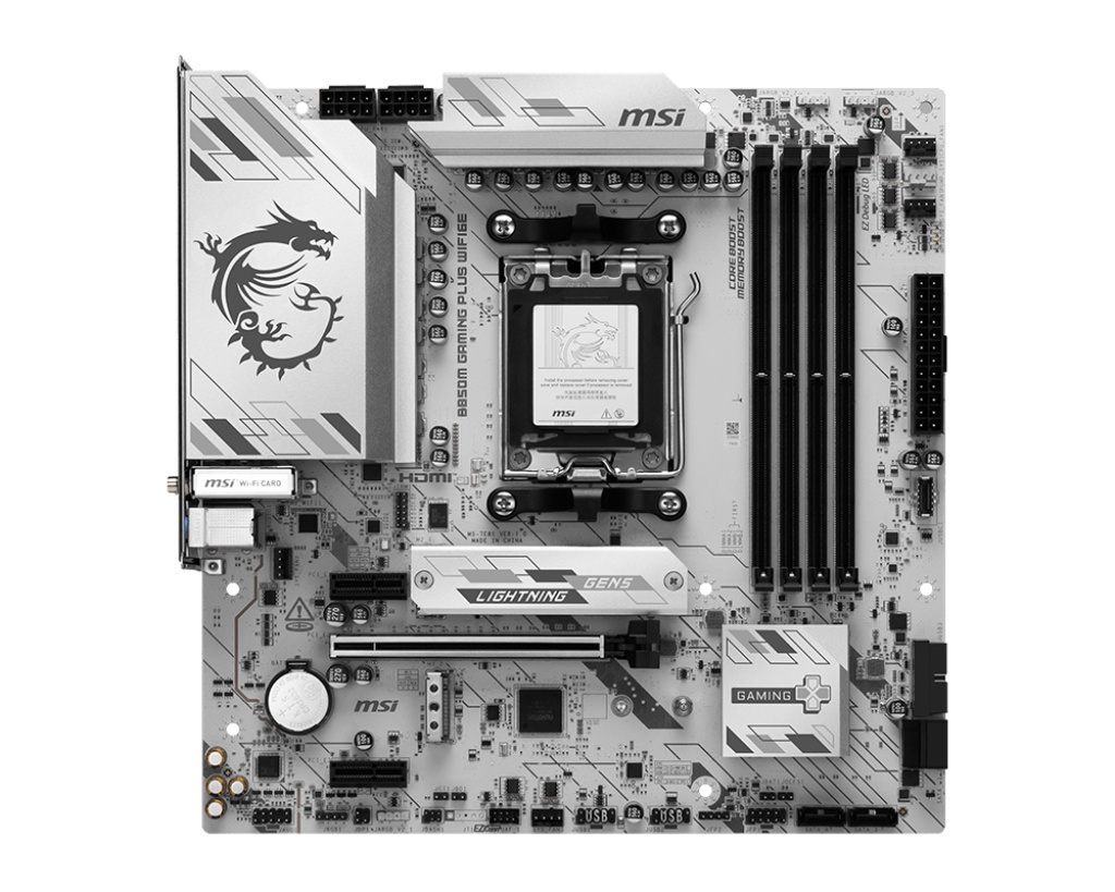 B850M GAMING PLUS WIFI6E, AM5, DDR5, BT, mATX, Alb 911-7E81-002