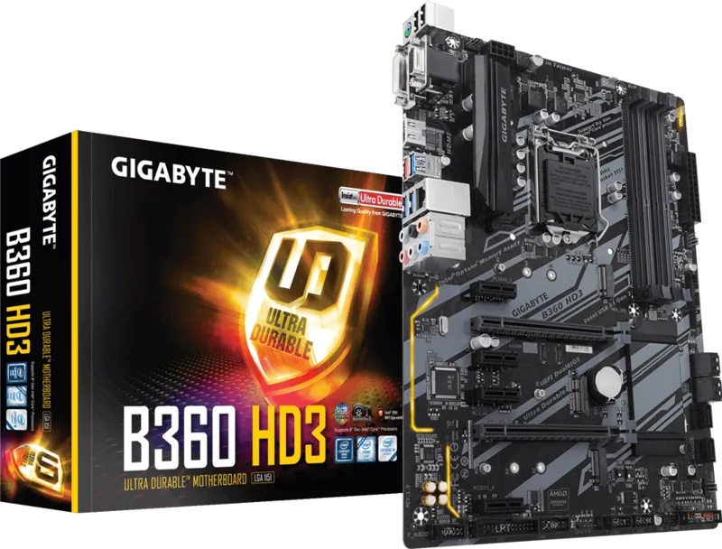 Placa de Baza Refurbished Gigabyte B360 HD3, Socket 1151v2, B360