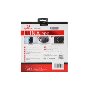 Casti gaming wireless Bluetooth si cu fir Redragon Luna Pro negre - Img 5