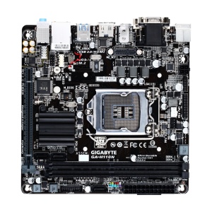 Detaliu al socket-ului LGA 1151 de pe placa de bază GIGABYTE.