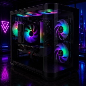 Calculator Gaming Lumi V1, Intel Core i5 12400F turbo 4.4GHz, B760M DS3H, 32GB DDR4, SSD 500GB, HDD 1TB, RTX 3070 8GB DDR6 - Img 1