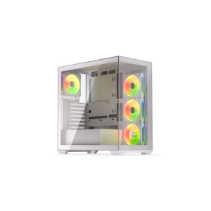 Exo, MiddleTower, ATX, cu 4 ventilatoare incluse 120 mm RGB, Alb