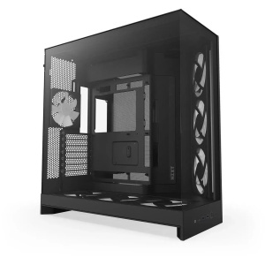 H9 Flow RGB+ (2025), Dual-Chamber, Mid-Tower, Control Hub, Negru - Img 3