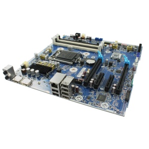 Vedere în unghi a plăcii de bază HP Z2 G4 SFF, arătând chipset-ul Intel C246