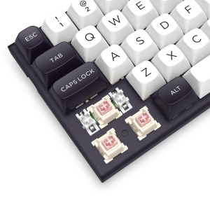 Tastatura gaming mecanica Redragon Irelia neagra cu alb iluminare RGB switch-uri magnetice roz - Img 4