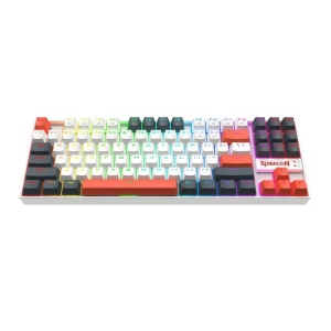 Tastatura gaming mecanica Redragon Kumara alba cu gri si portocaliu iluminare RGB switch-uri rosii - Img 6
