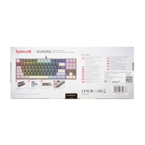 Tastatura gaming mecanica Redragon Kumara neagra cu gri iluminare RGB switch-uri rosii - Img 5