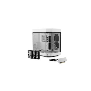 Y60, Premium ATX, 3 elemente sticla securizata, dual-chamber, riser PCIe inclus, Alb total Resigilat - Img 2