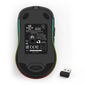 Mouse gaming wireless si bluetooth Redragon Hana RGB negru iluminare RGB - Img 2
