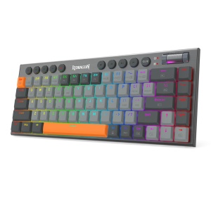 Tastatura gaming mecanica Bluetooth cu fir si wireless Redragon Horus SE gri iluminare RGB - Img 4