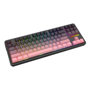 Tastatura gaming mecanica Bluetooth cu si fara fir Redragon Antonium Pro neagra cu roz iluminare RGB - Img 6