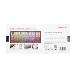 Tastatura gaming mecanica Bluetooth cu si fara fir Redragon Wildslash Pro neagra cu gri degrade iluminare RGB - Img 5
