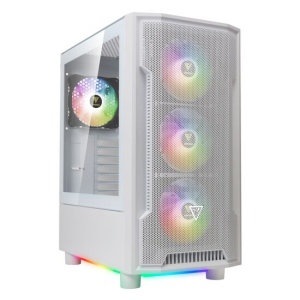 Carcasa Gamdias Athena M6 Lite alba iluminare aRGB
