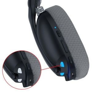 Casti gaming Bluetooth cu fir si wireless Redragon Skuld Pro negre cu iluminare albastra - Img 5