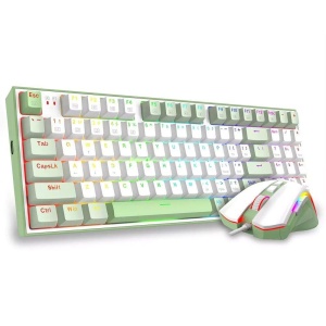 Kit tastatura mecanica si mouse Redragon Ultimate Gaming Rig albe iluminare RGB - Img 2